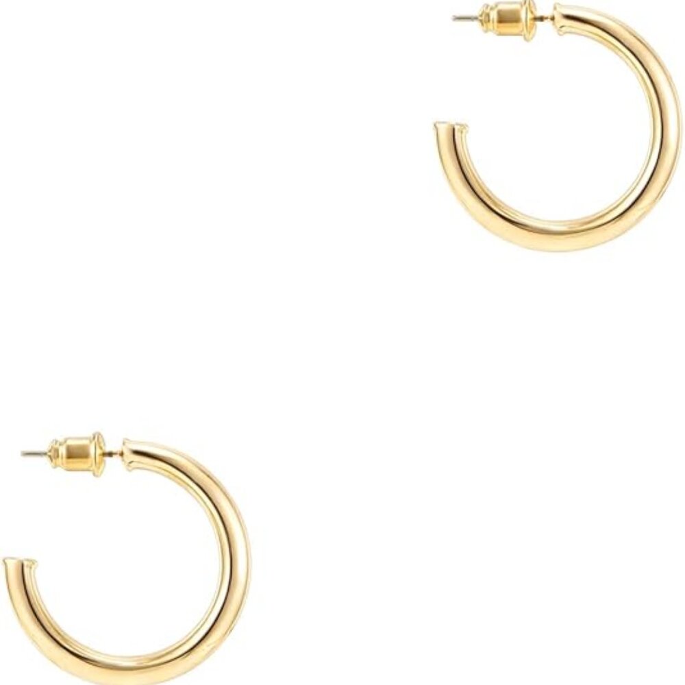 PAVOI 14K Gold Plated 2mm Thick Infinity Hoops